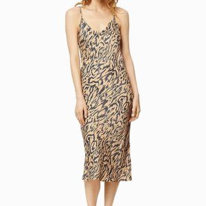 NWT Habitual Animal Print Slip Dress, S / Indian Tan Organic